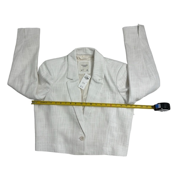 ABERCROMBIE and‎ FITCH Cropped Tweed Blazer, Size MEDIUM - Picture 4 of 9
